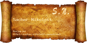 Sacher Nikolett névjegykártya